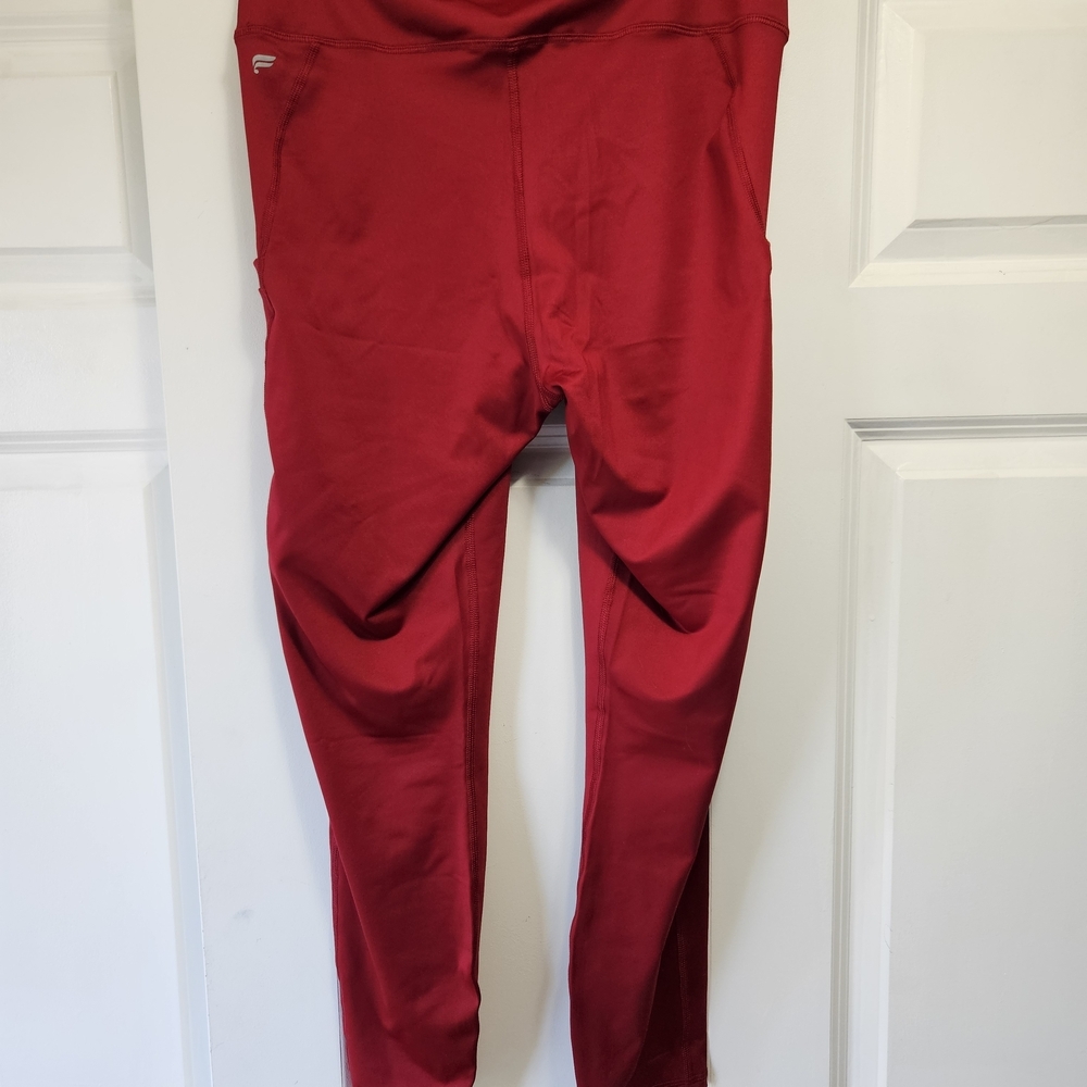 Fabletics Red Workout Tights Activewear - image 2